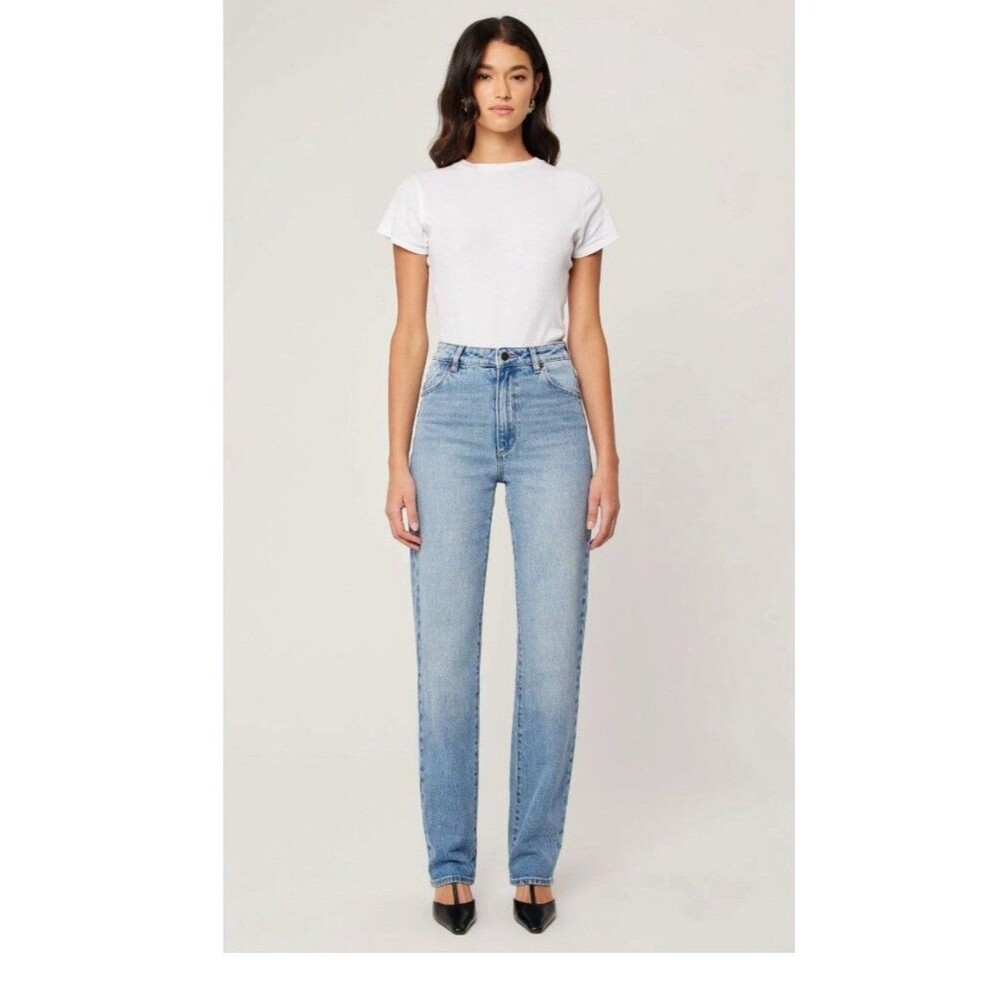 ROLLA'S Original High Rise Straight Jeans Women's 27 Light Wash 100% Cotton